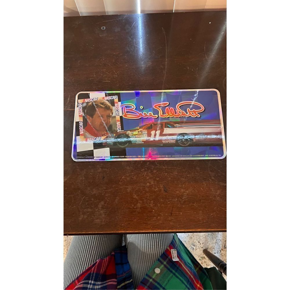 VINTAGE BILL ELLIOTT 1990'S #11 CHROMAS GRAPHICS METAL LICENSE PLATE